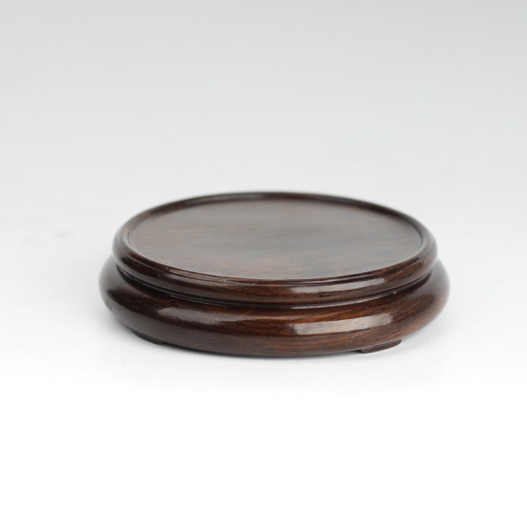 黑檀木雕工艺品底座素圆形底座花瓶底座紫砂壶底座茶杯茶具底座垫