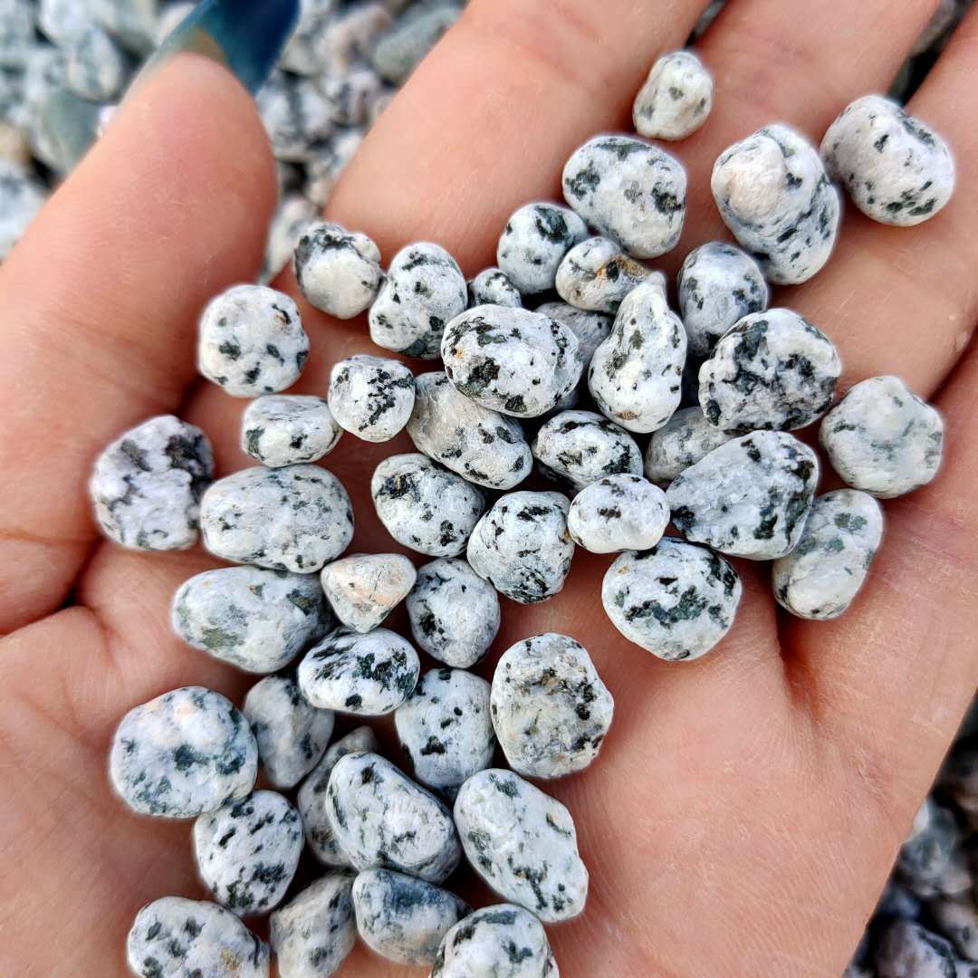 黑白点石子 芝麻白花岗岩建筑碎石子黑白花石子颗粒 规格齐全