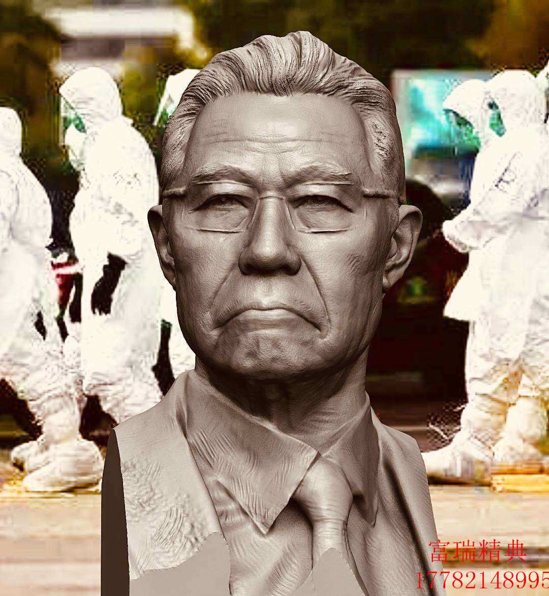富瑞精典疫情英雄人物雕塑 现代人物半身像 铸铜玻璃钢仿铜雕塑厂