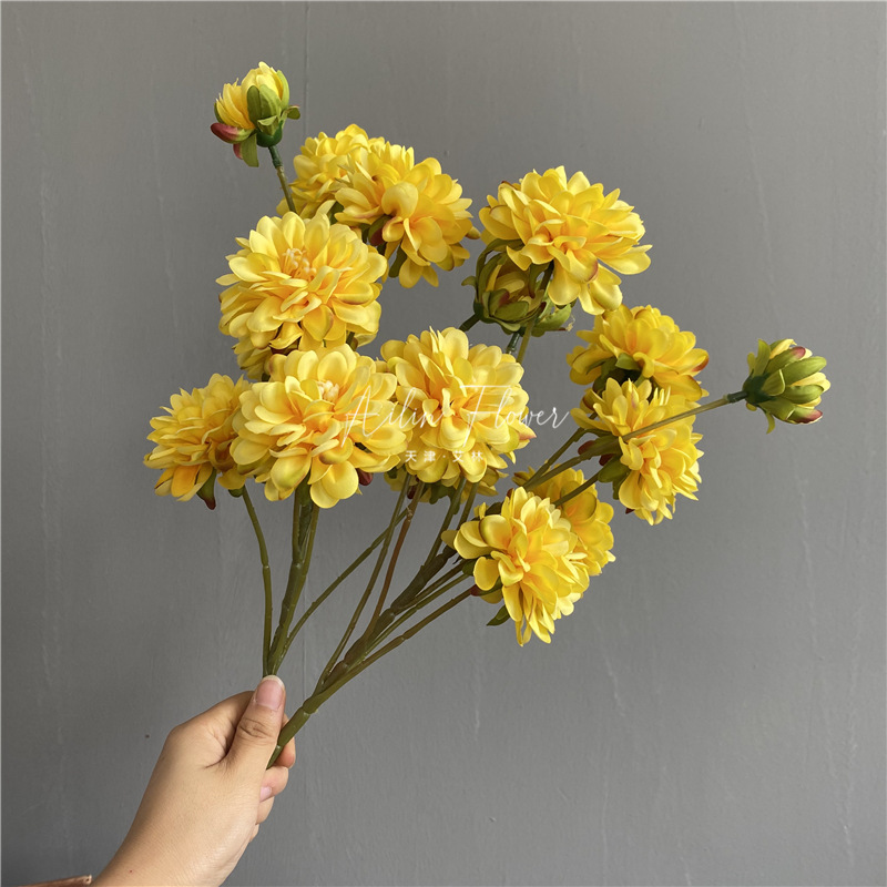 仿真把束小丽花多头插花好用金盏菊布料芍药芙蓉婚庆家居摆放田园