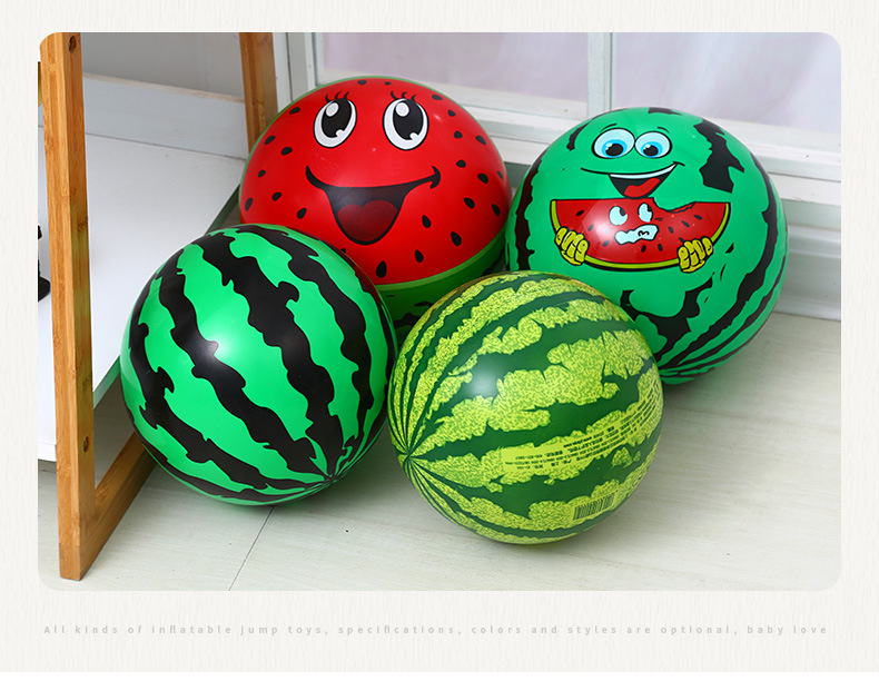 货源直供pvc西瓜球儿童充气拍拍球8.5寸pvc趣味西瓜玩具球批发