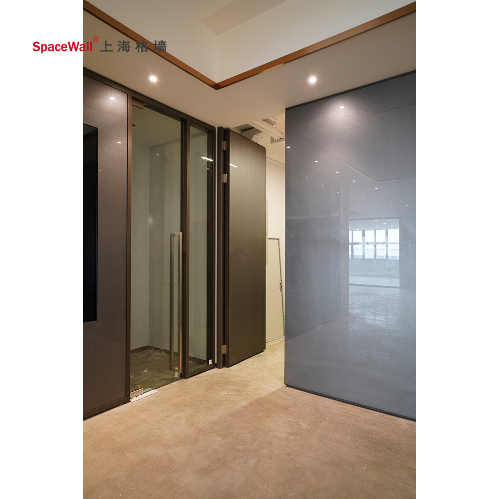 单面隐框玻璃隔墙全钢制烤漆玻璃暗门办公室大楼消防栓隔断墙暗门
