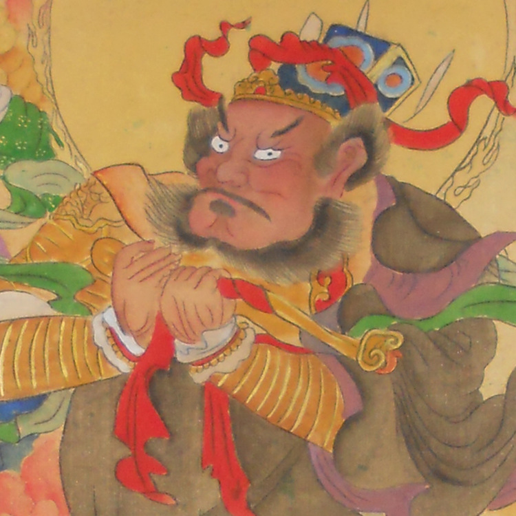 张天师画像神像张道凌镇宅驱邪挂画祖师爷供奉结缘道场装饰丝绸画