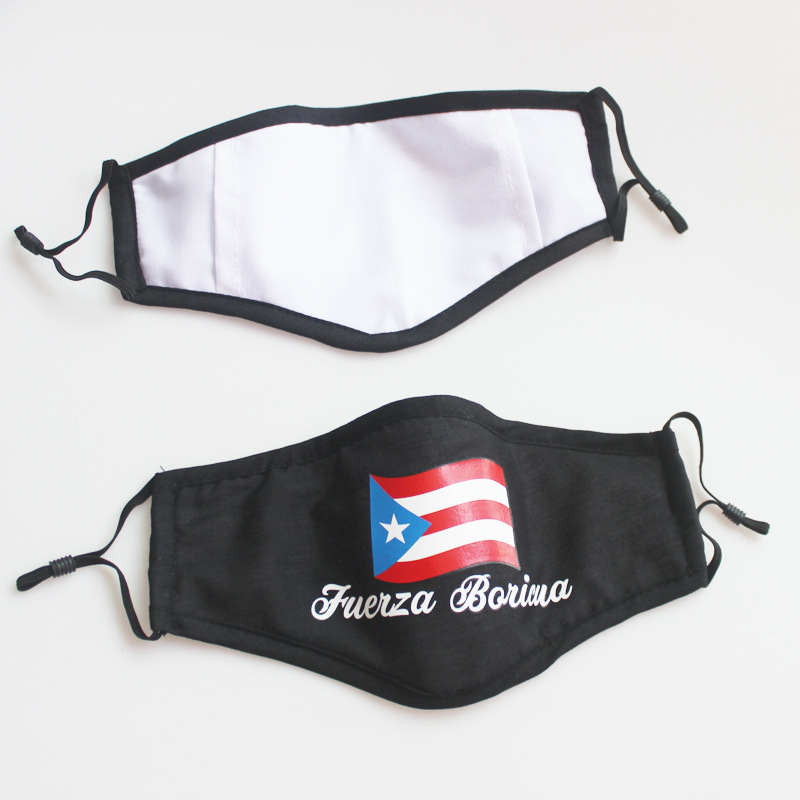 跨境现货美国国旗印花图案口罩可插pm2.5过滤片水洗涤棉口罩定制