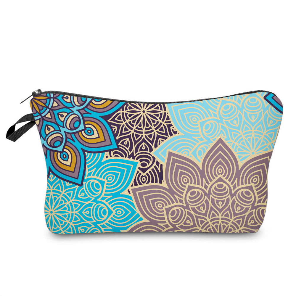 Cross-Border New Arrival Mandala Cosmetic Bag New Multi-Functional Women's Dumplings Cosmetic Bag Can Be Ordered Logo Wash Bag