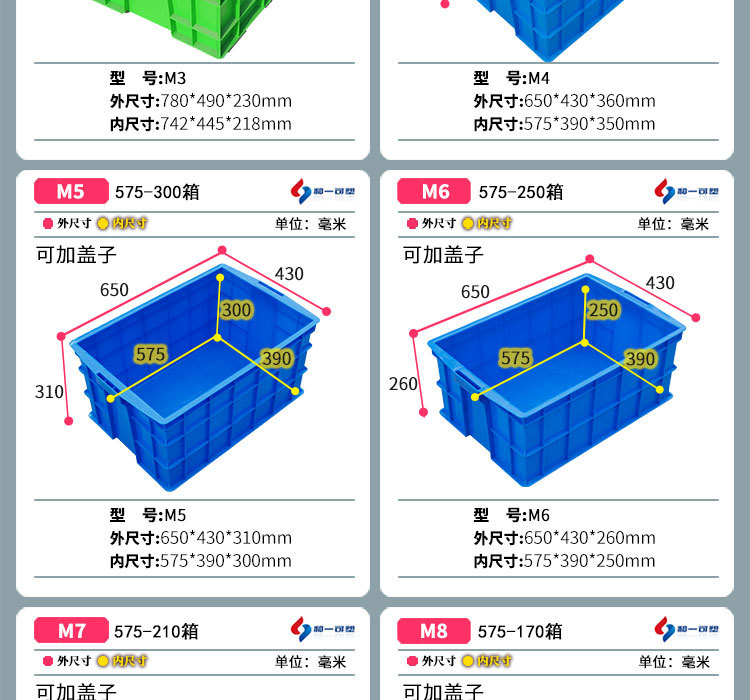 大号物流周转箱 塑料长方形储物料整理胶框 超大型加厚575箱