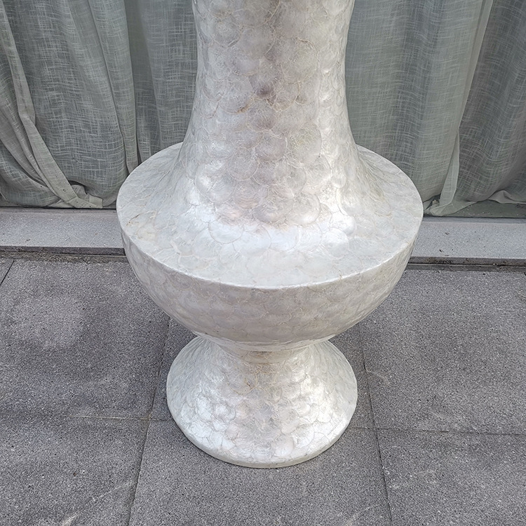 现代氧化镁落地圆脚古代瓶酒店前台婚庆大厅商场会所景观花艺摆件
