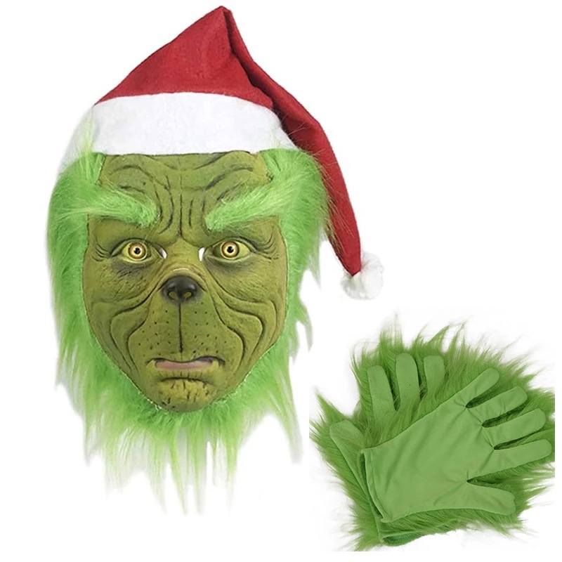 Factory in Stock Dr. Seuss' How the Grinch Stole Christmas Grinch Cosplay Clothes Suit Green Fur Monster Full Body Dress up Halloween Activity Costume