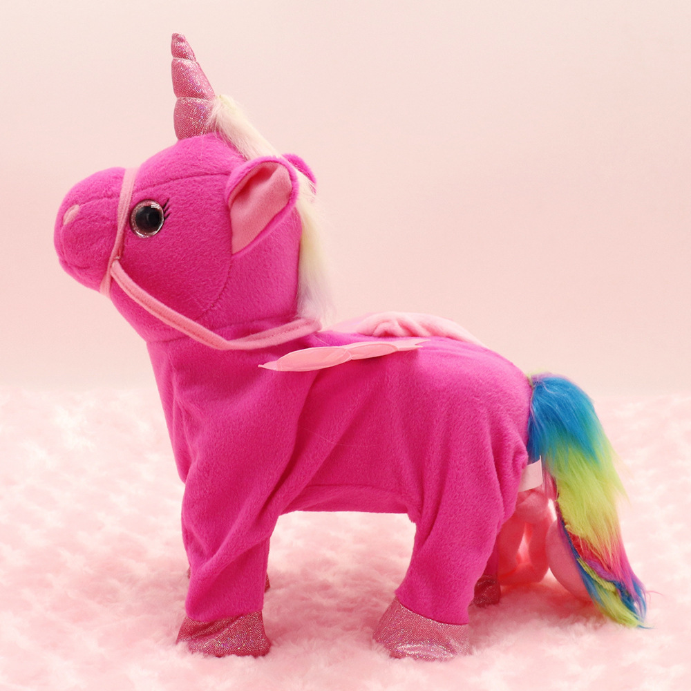 Cross-Border Walking Unicorn Ins Singing Rope Shaking Hip Electric Plush Toy Doll Muppet