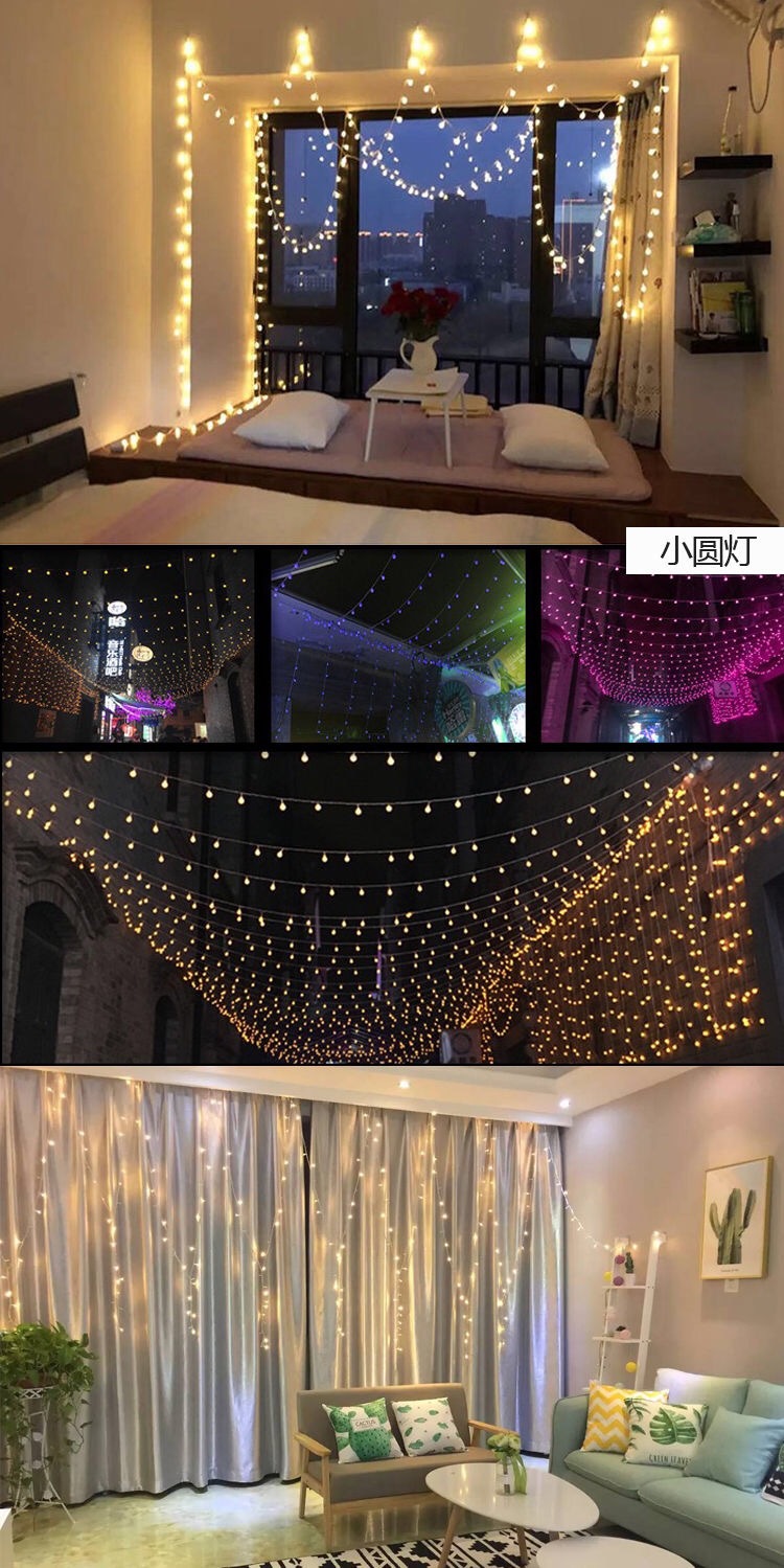 摆摊led满天星星灯串灯小彩灯圣诞婚庆布置装饰灯珠挂灯网红灯ins