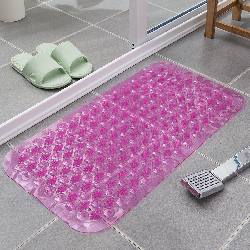 Factory Direct Sales Tough PVC Floor Mat Rectangular Non-Slip Bathroom Mat with Suction Cup Non-Slip Hydrophobic Bathroom Mat