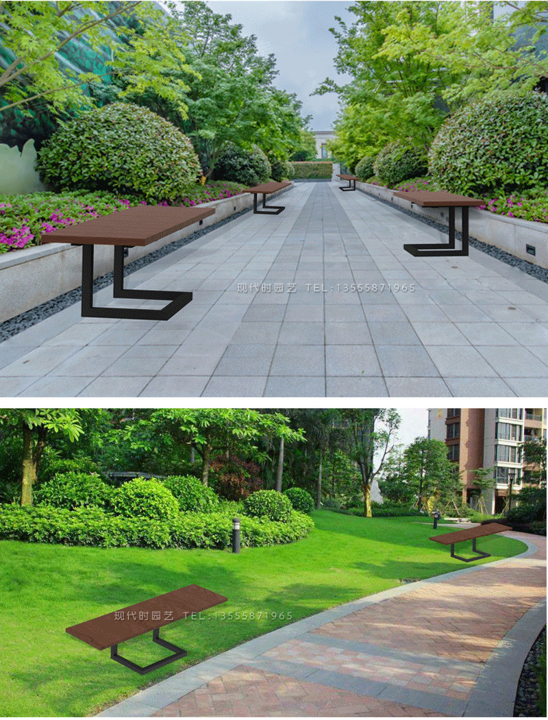 悬浮式座椅/铁艺长方形户外公园椅/小区休息区景观凳/厂家直销