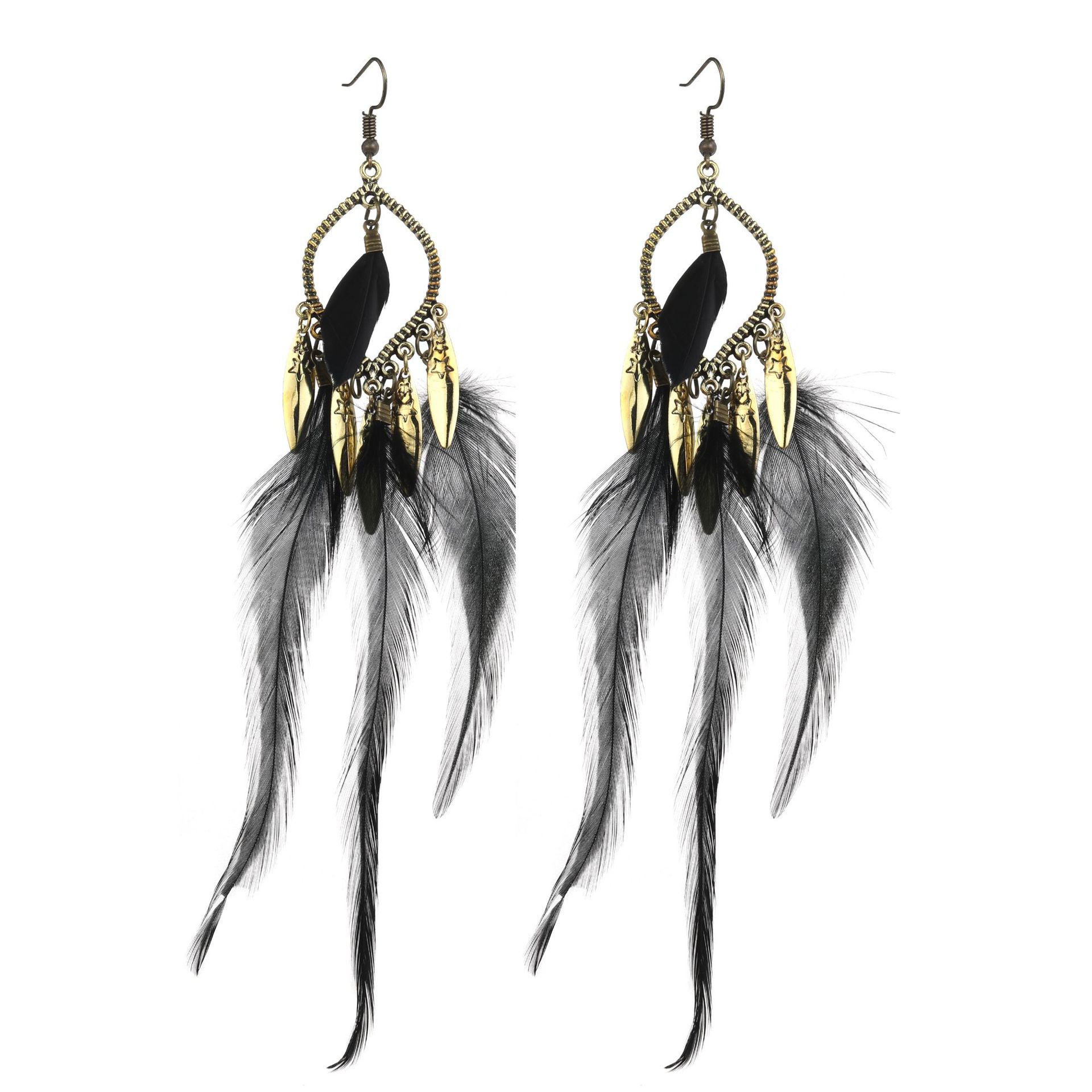 新款羽毛长耳环批发 个性欧美夸张耳环饰品饰品批发休闲耳饰