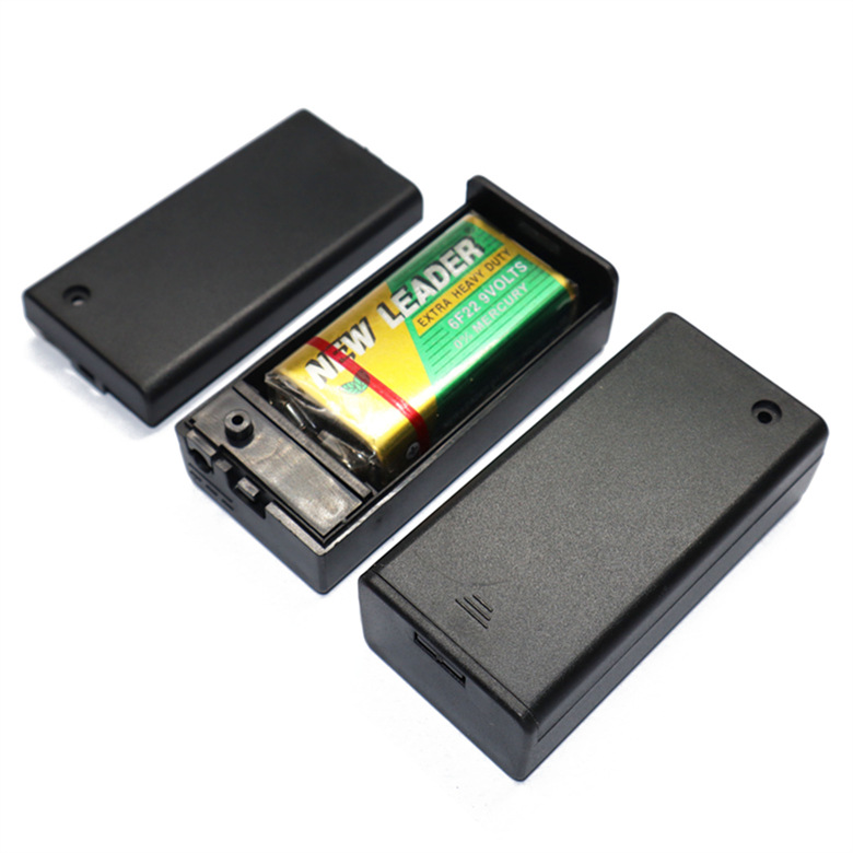 9v电池盒 6f22电池盒 9v带盖带开关电池盒