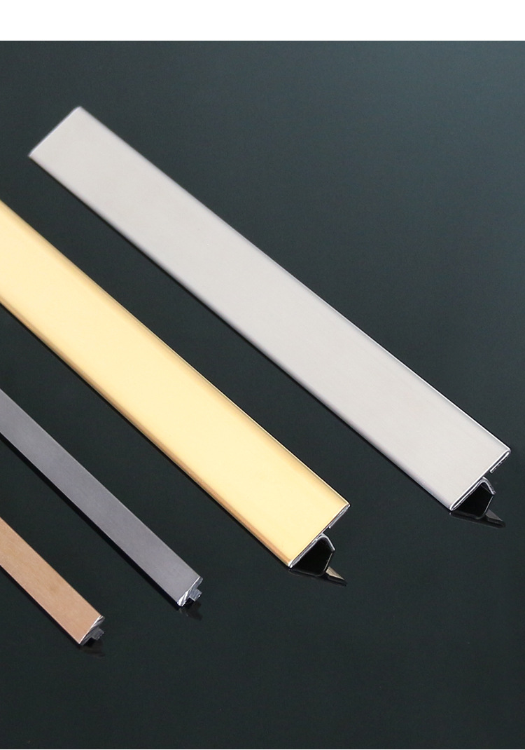 304不锈钢装饰t条 玫瑰金踢脚线收边阳角线u槽 瓷砖嵌入式t型条