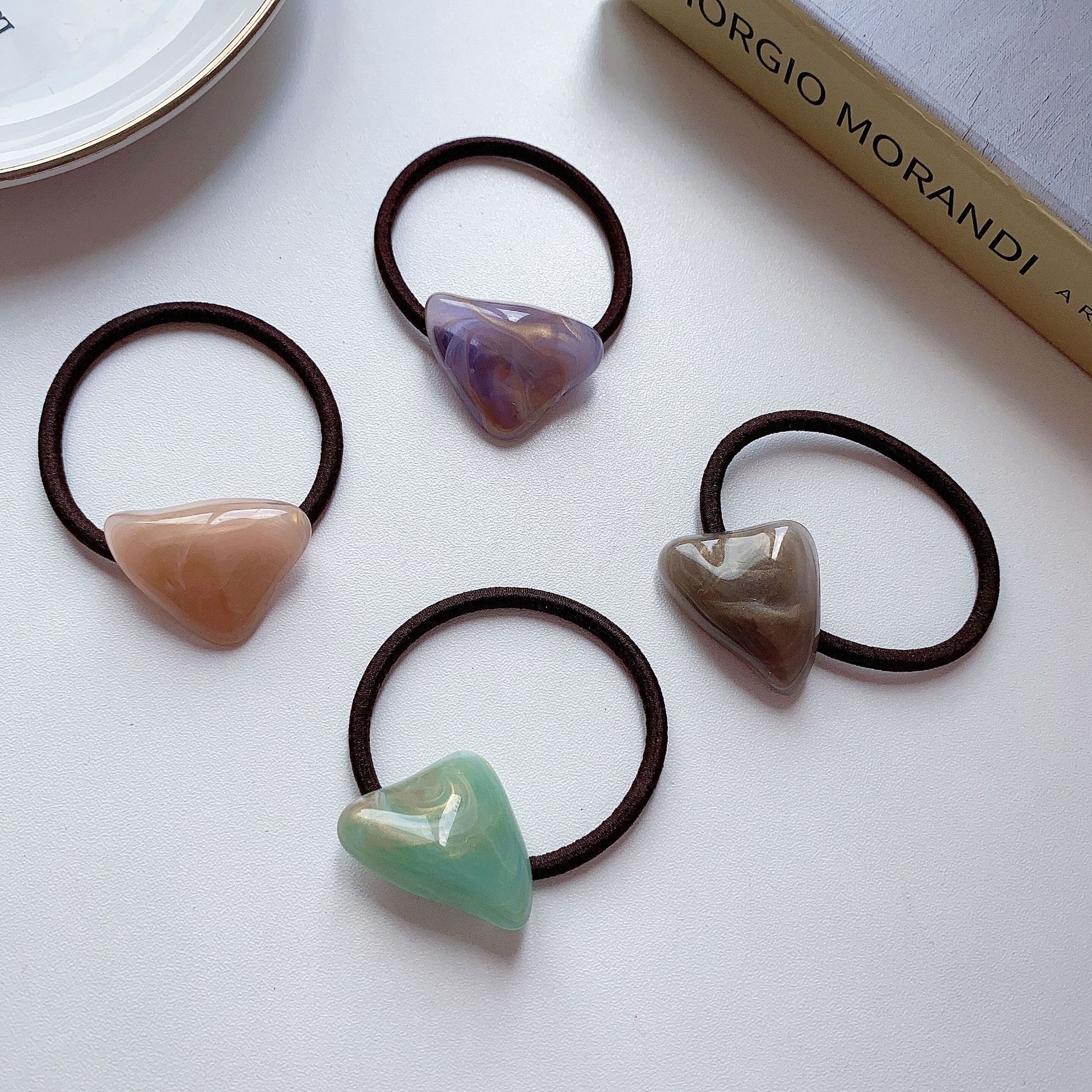 韩国东大门发饰不规则油墨绑头发皮筋ins简约发绳皮圈