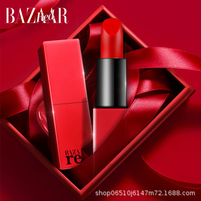 bazaar red时尚芭莎红口红套盒丝绒唇膏礼盒女十支套装中国女排红
