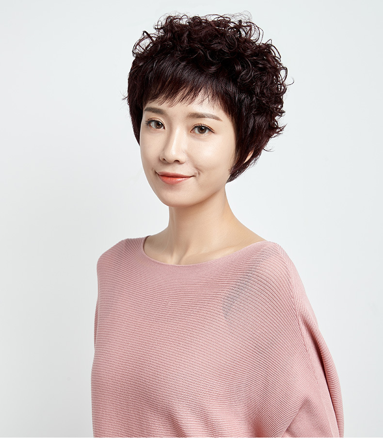 真发 假发女 短卷发泰迪羊毛卷蓬松发型精修全头套发套厂家现货