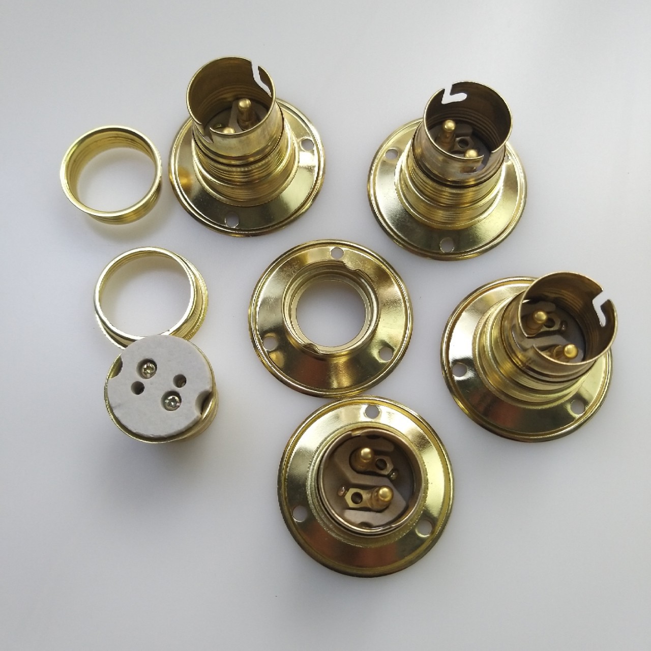 卡口b22灯座平装固定型船用灯头平灯座