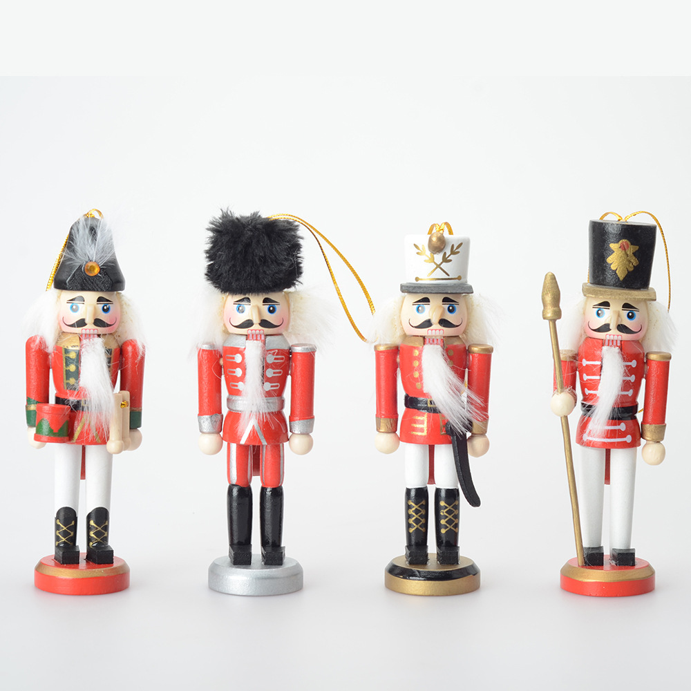 圣诞节装饰品胡桃夹子木偶士兵13cm儿童节日礼物木质锡兵桌面摆件