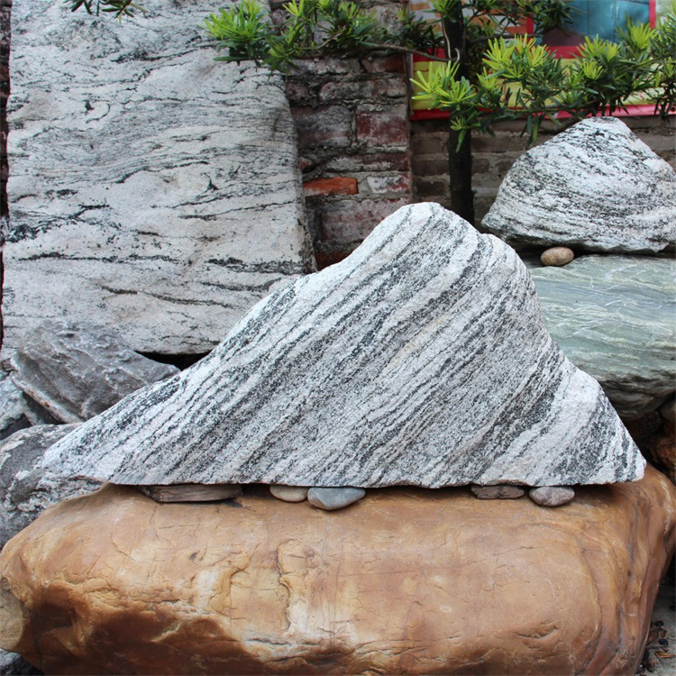 雪浪石切片组合泰山石景观石园林家居小区造景装饰创意景观石