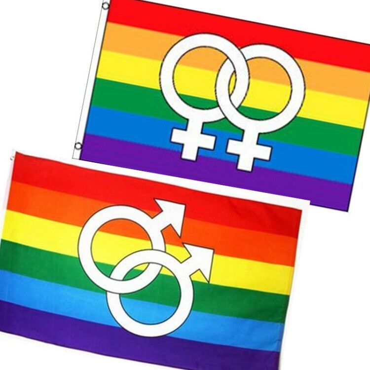 彩虹旗 同志旗 男男女女标志 90x150cm 3x5ft亚马逊