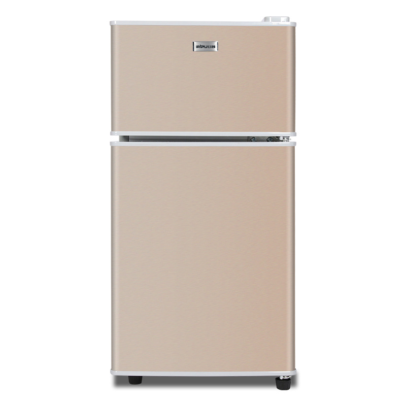 Ripu Mini Refrigerator Household Small Freeze Storage BCD-42A118D Gold and Silver Two-Door Refrigerator