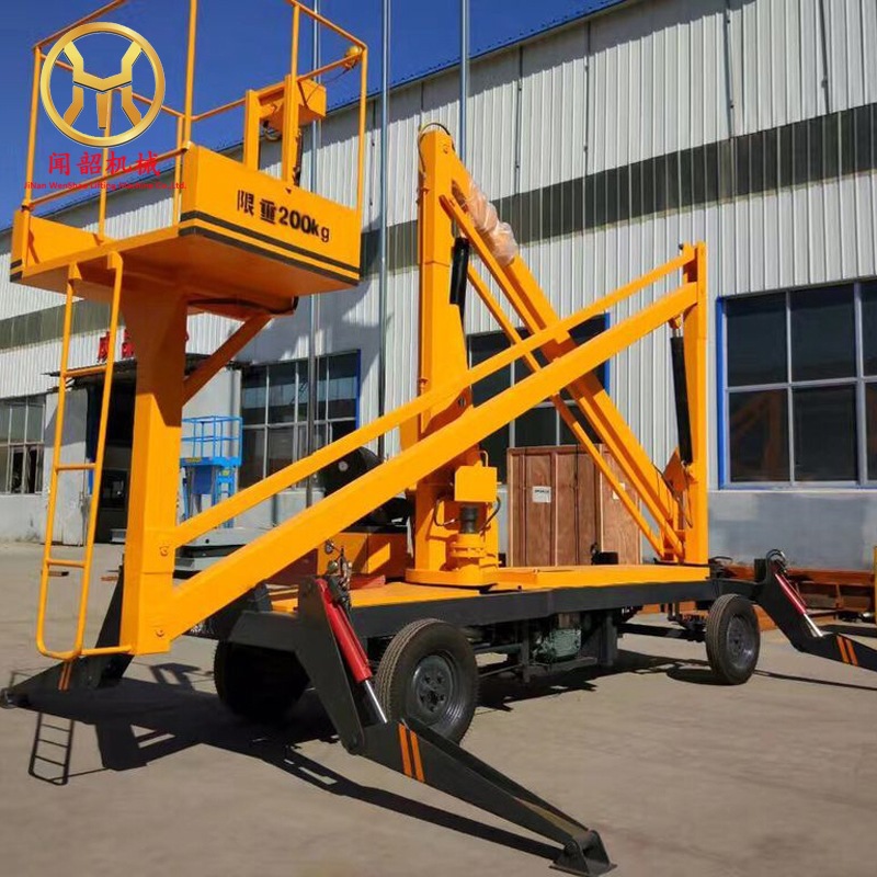 柴油机旋转曲臂升降机20米高空折臂电动升降台折臂直臂施工平台车