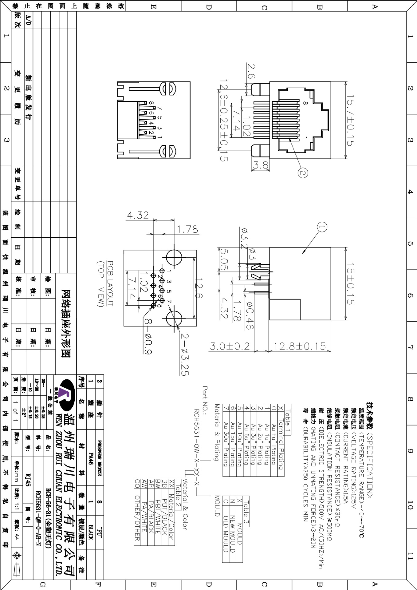 rj45连接器8p8c网络接口rj45网络连接器网口rj45插座电子接插件
