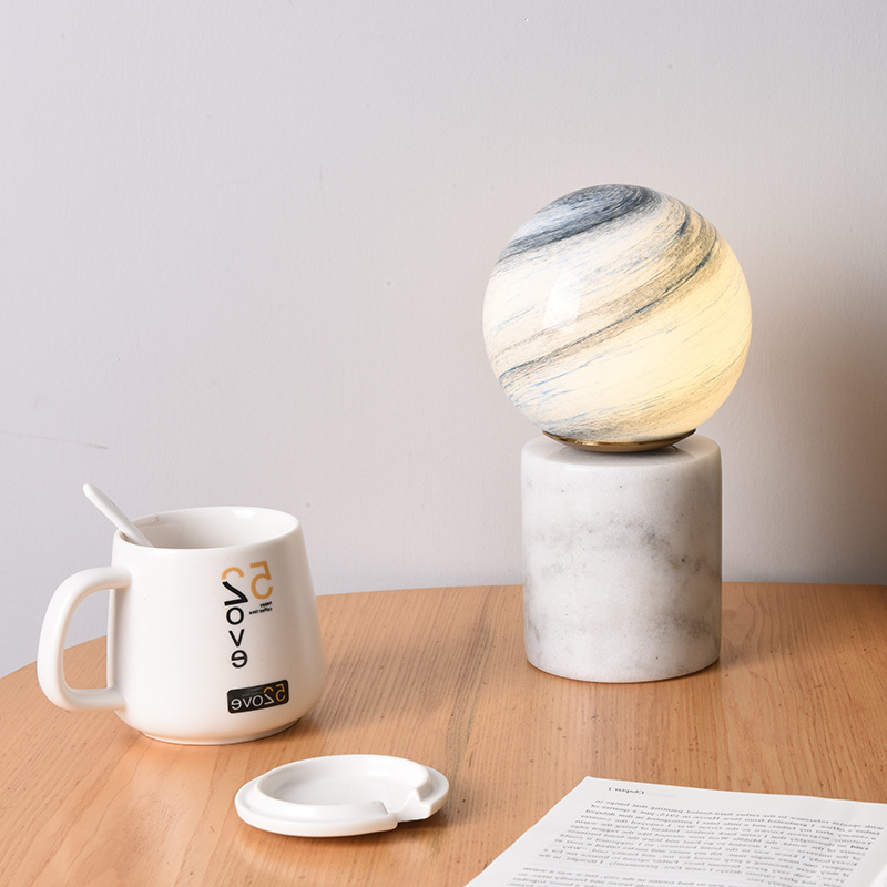 2020 New Marble Creative Table Lamp Color Moon Bedroom Bedside Table Decoration Lamp Gift Table Lamp