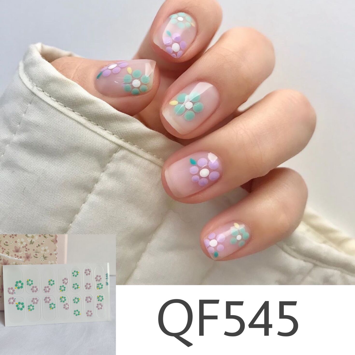 Semi-Sugar Graffiti Ins Frosted-Little Daisy Polka Dot Nail Stickers Nail Stickers Waterproof Tearable Nail Stickers French Style