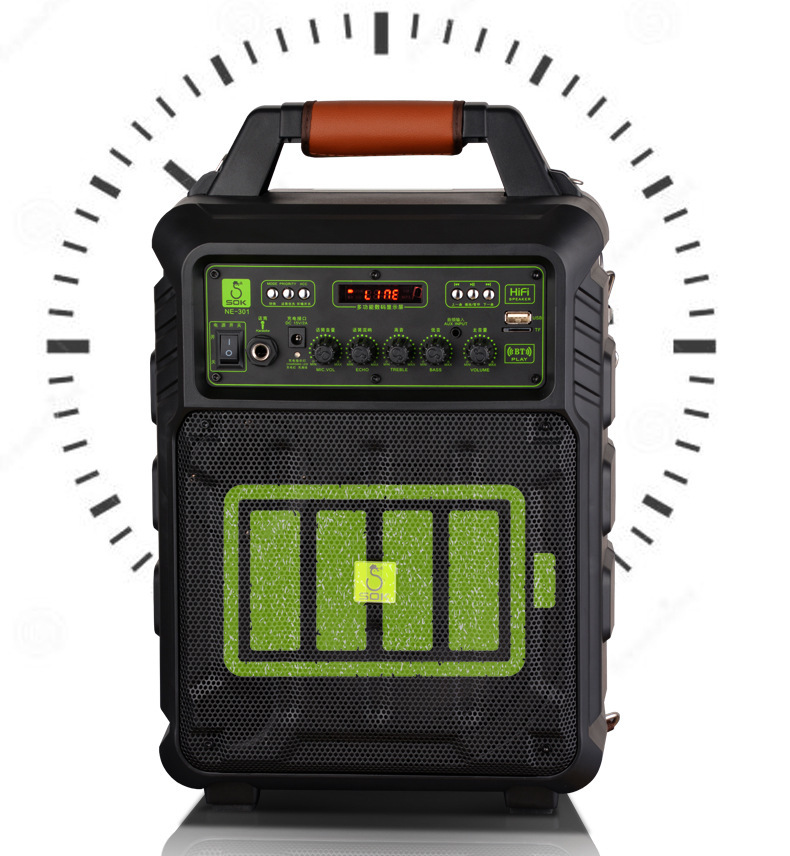sok户外广场舞音响便携式蓝牙音箱tf卡u盘重低音炮大功率音响301