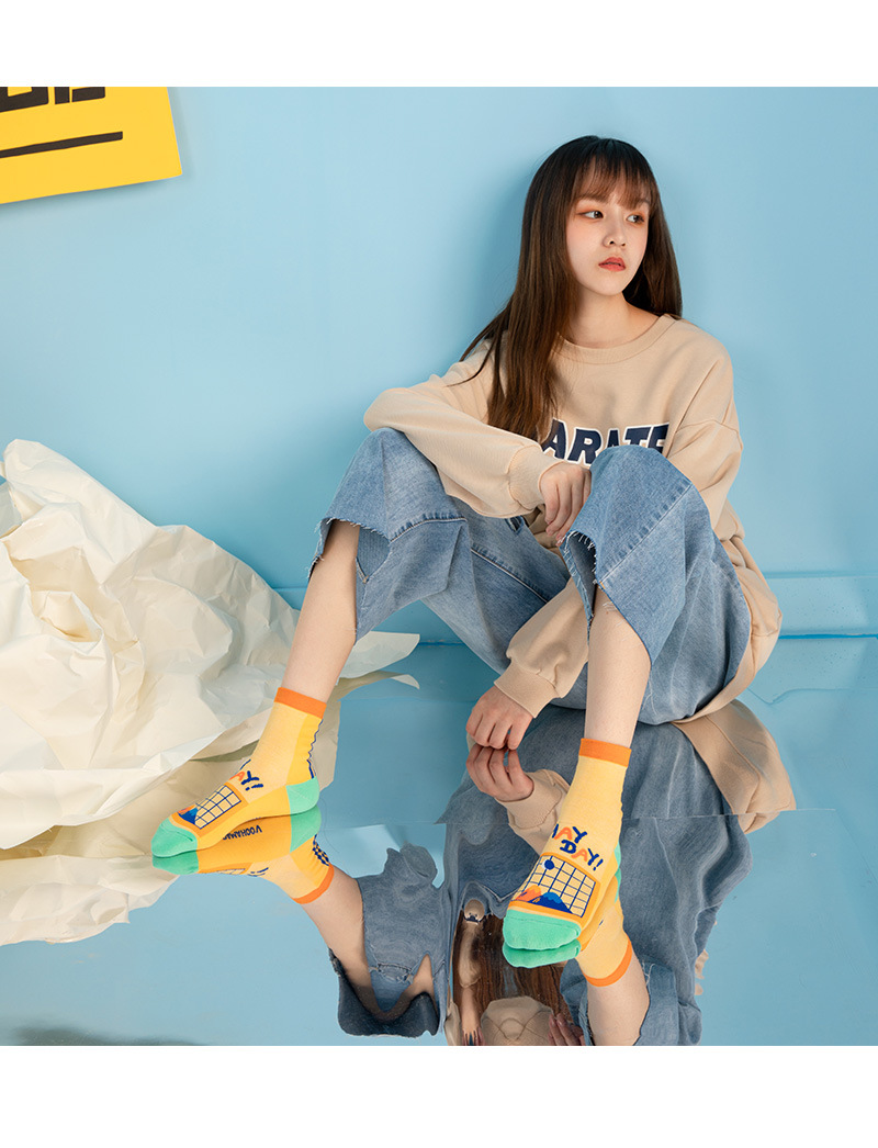 袜子女夏季薄款网眼原创设计2020新款袜子女ins潮凉鞋卡通女袜