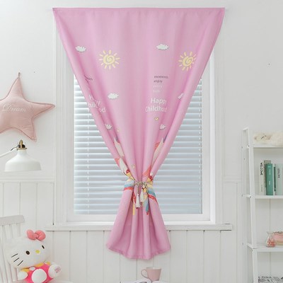 免打孔自粘短小窗帘窗帘贴纸遮光