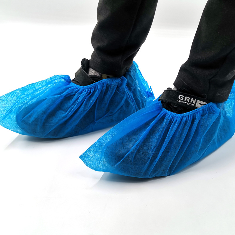 一次性无纺布鞋套防尘防滑家用机房用样板房进屋用透明塑料鞋套子