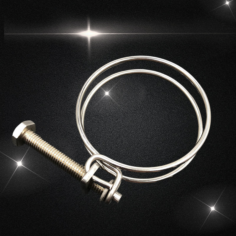 箍力士厂家 201不锈钢双钢喉箍 钢丝卡箍 管卡 抱箍 消防水带卡