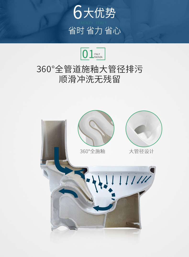 厂家直供特价陶瓷坐便器喷射虹吸式马桶大口节水座厕大便器16