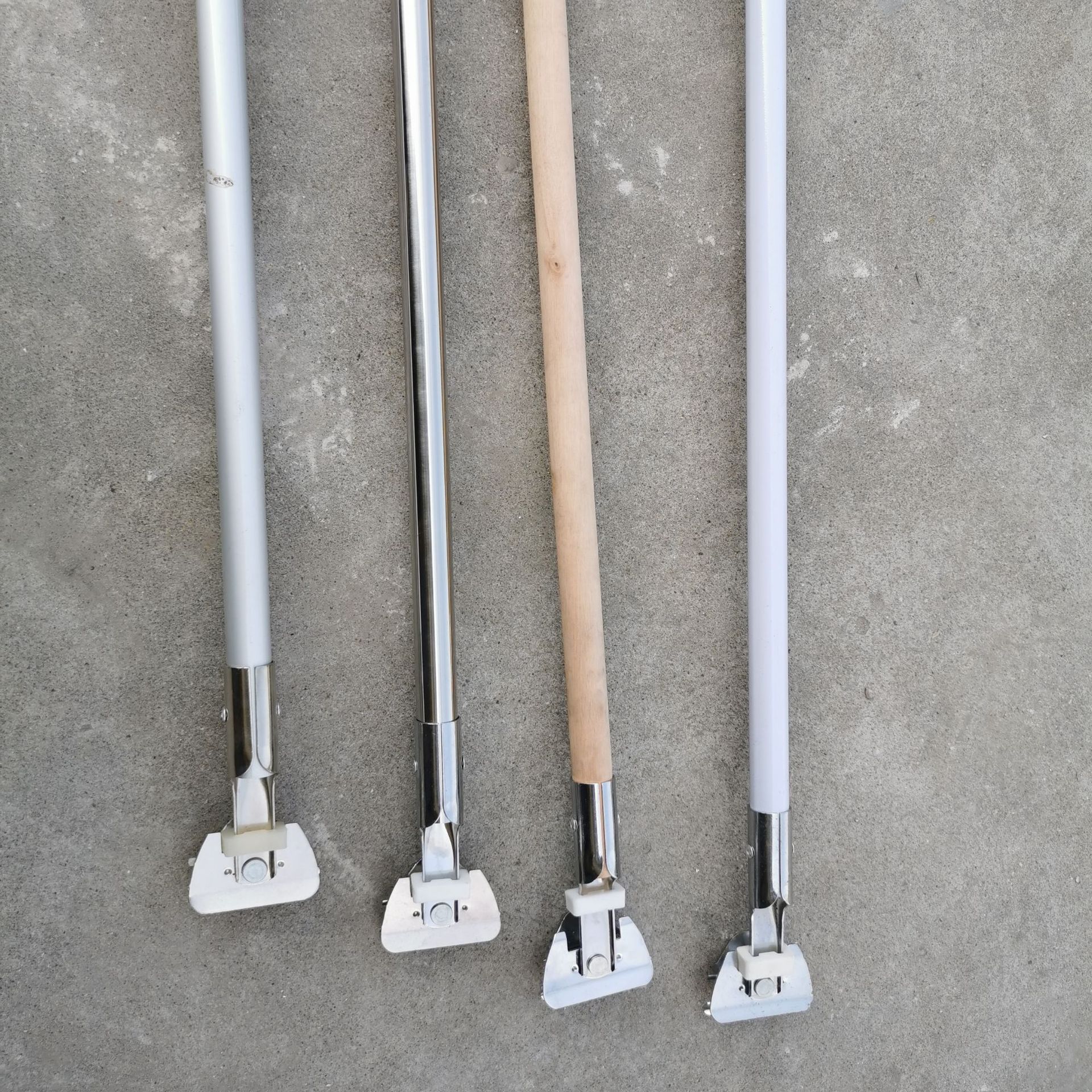 厂家加粗不锈钢尘推杆夹子平板拖把杆配件地拖杆带夹子拖帕杆子