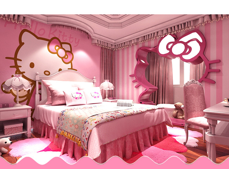 现代简约韩式条纹壁纸粉色公主儿童房温馨女孩房间卧室无纺布墙纸