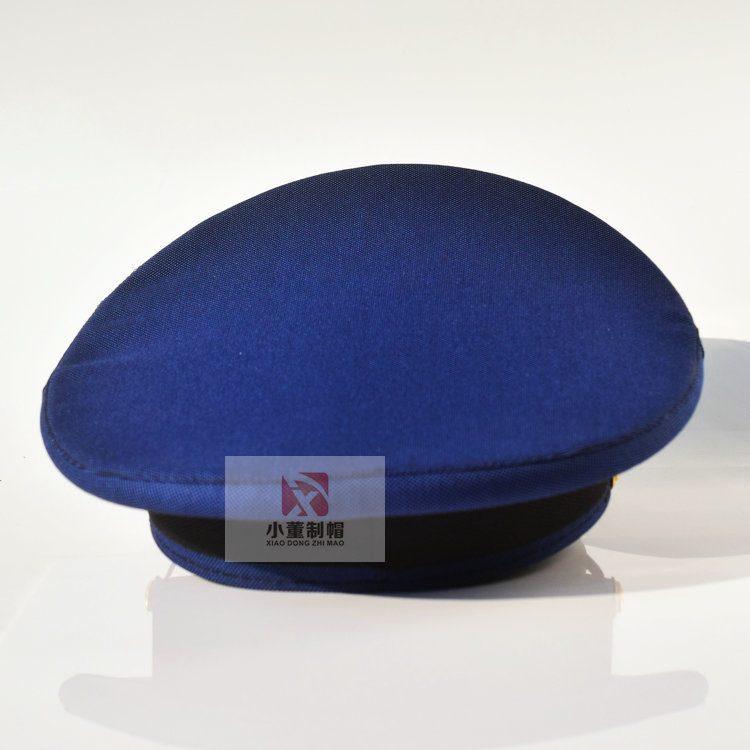 厂家直销蓝色金色麦穗大盖帽物业小区执勤保安大檐帽演出帽子军帽