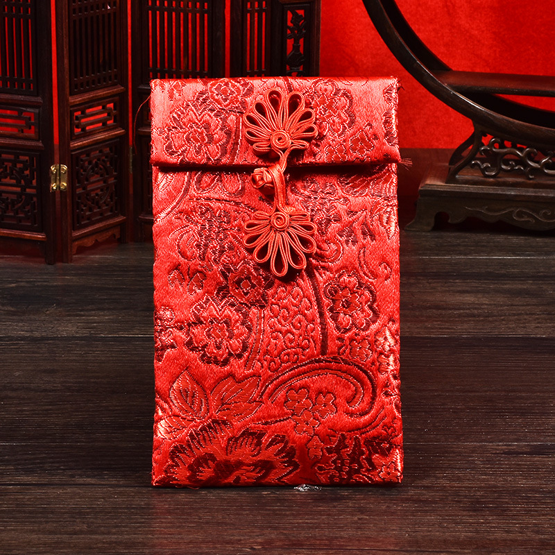 Creative Wedding Red Envelope Fabric Brocade Chinese Style Ten Thousand Yuan Fabric Red Envelope Festive Junior Saimen Wedding Red Packet Customization