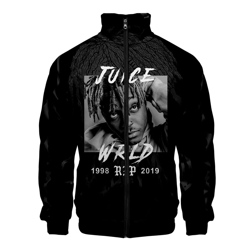 2020跨境新款 歌手juice wrld 3d立领夹克拉链卫衣支持定制