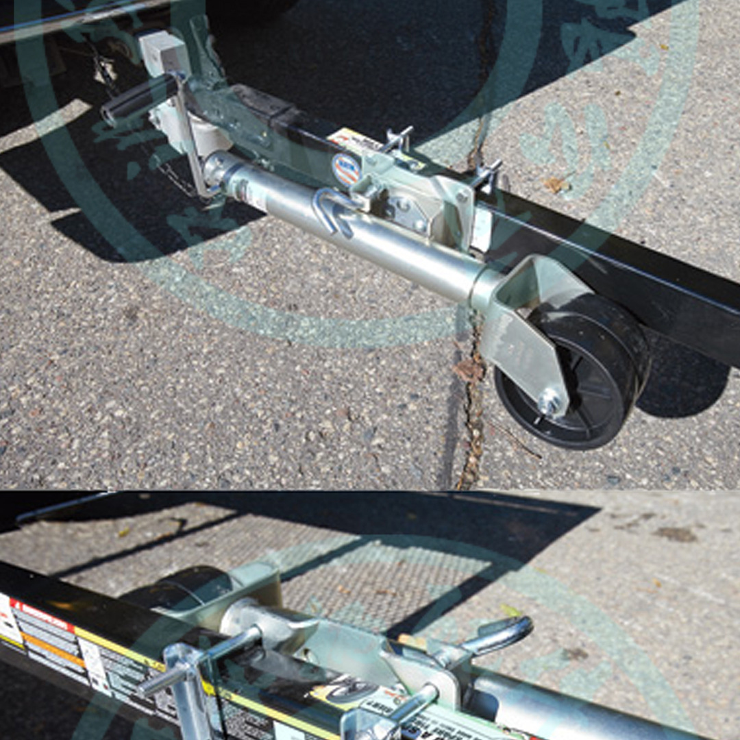 拖车侧摇双轮千斤顶支轮导向轮骑士轮1500磅双轮ram可旋转