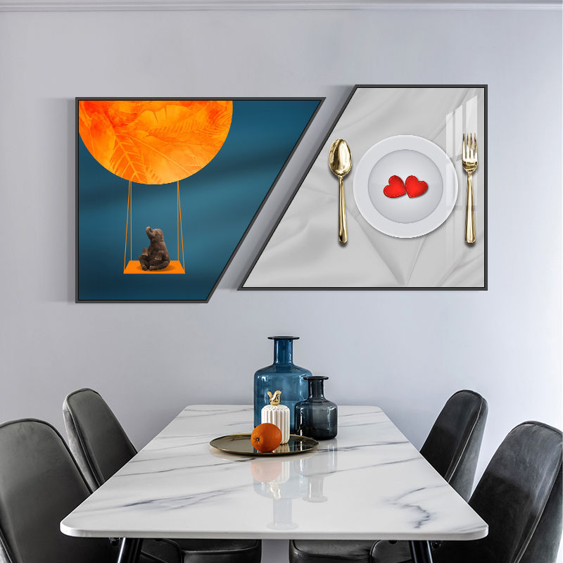 意式极简餐厅画现代风格轻奢酒杯挂画大气西餐厅饭厅背景墙装饰画