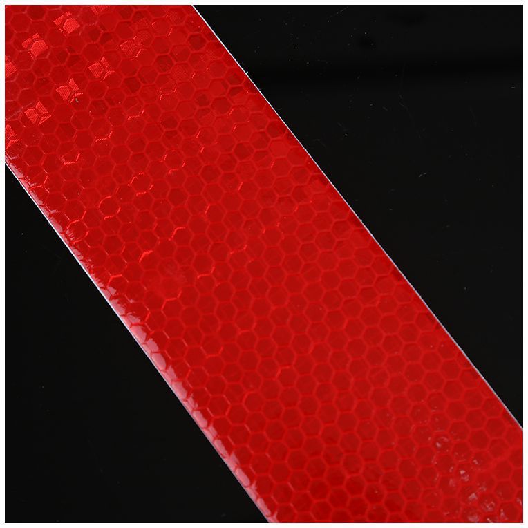 定制工程工地交通警示胶带红色货汽车年检反光膜pet反光贴微菱镜