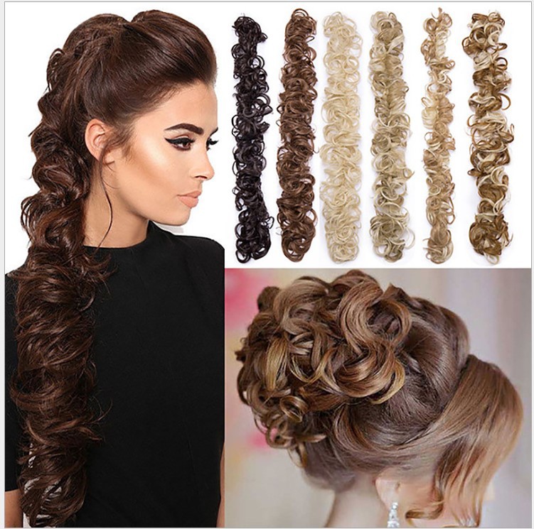 wig headdress caterpillar hair bag winding hair ring bride hair braiding hair extensions hair extension female cross-border wish