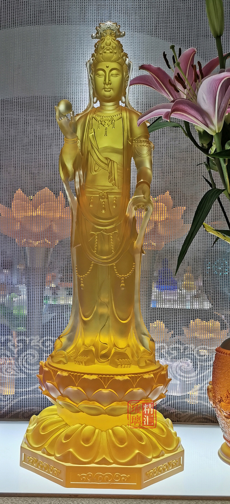 大号琉璃东方三圣佛像琉璃药师佛大件日光月菩萨琉璃佛像厂家直销