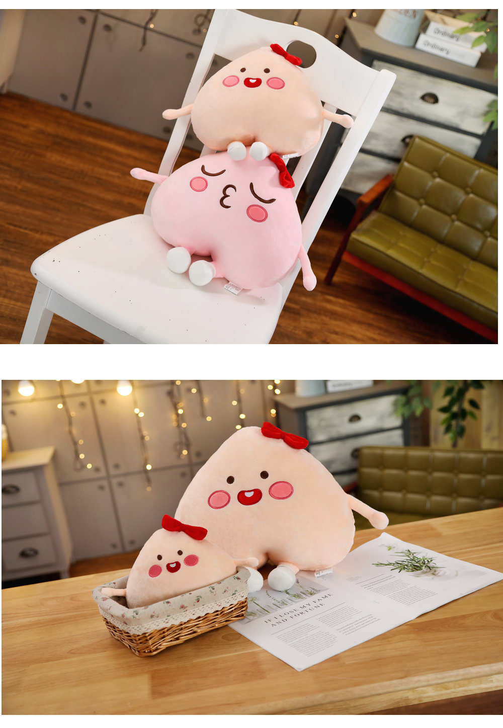 抖音网红屁桃抱枕毛绒玩具表情搞怪沙发床头靠垫靠枕抓机娃娃批发