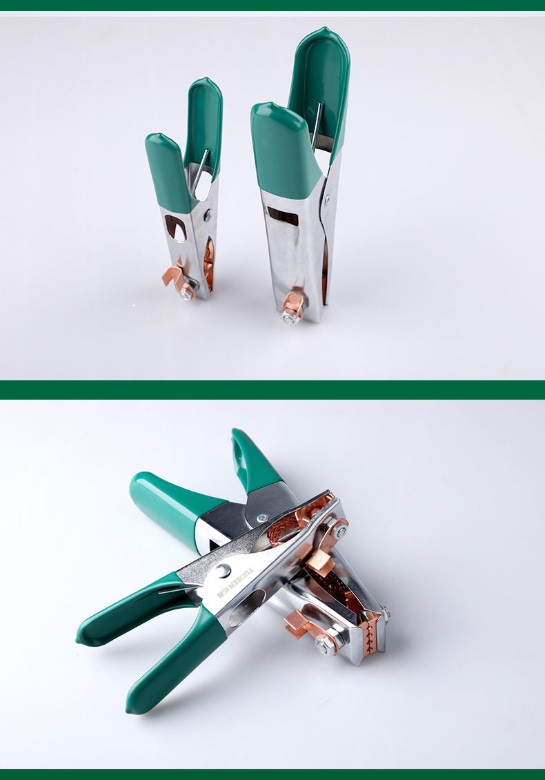 拓森500a包胶接地夹子电焊机地线夹接地钳氩弧焊夹全铜300a接地夹