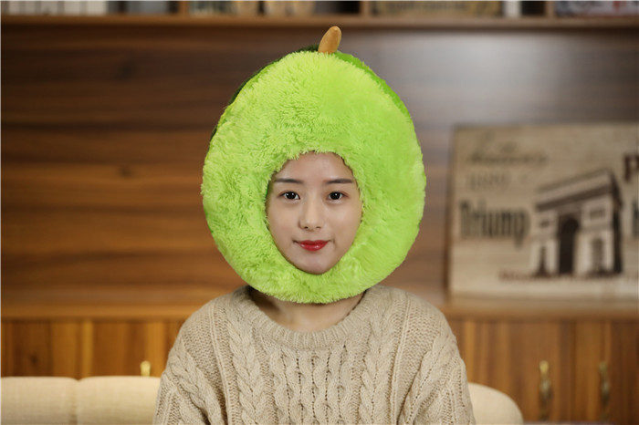 可爱牛油果头套帽子少女心搞怪水果帽年会派对活动表演道具